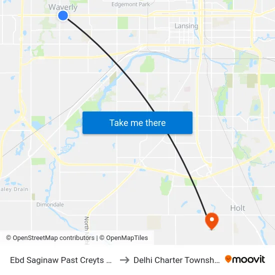 Ebd Saginaw Past Creyts Rd to Delhi Charter Township map