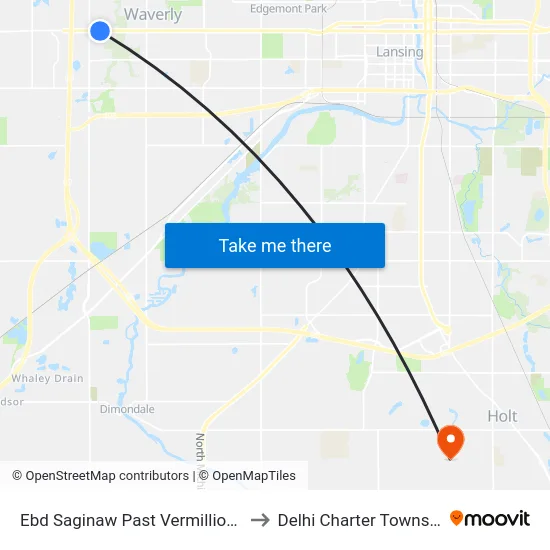 Ebd Saginaw Past Vermillion Dr to Delhi Charter Township map
