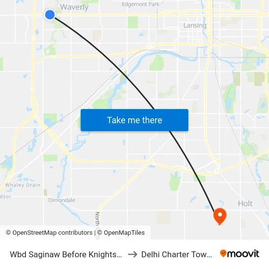 Wbd Saginaw Before Knights Inn Dr to Delhi Charter Township map