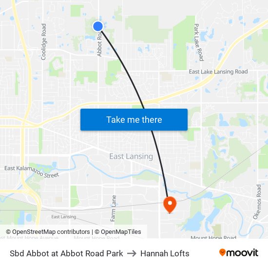Sbd Abbot at Abbot Road Park to Hannah Lofts map