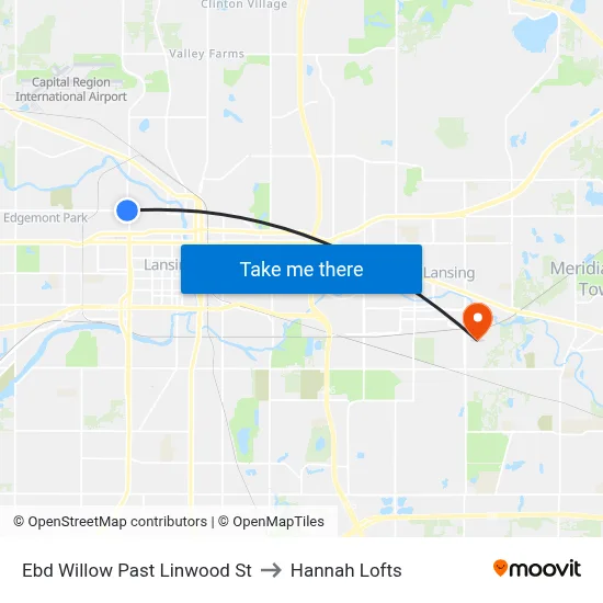 Ebd Willow Past Linwood St to Hannah Lofts map
