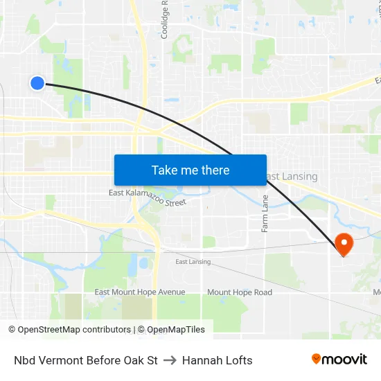 Nbd Vermont Before Oak St to Hannah Lofts map