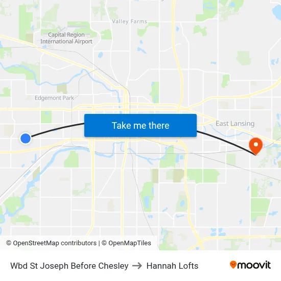 Wbd St Joseph Before Chesley to Hannah Lofts map