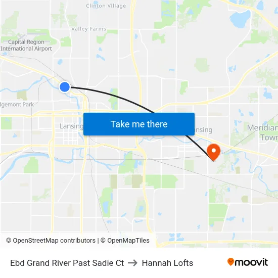 Ebd Grand River Past Sadie Ct to Hannah Lofts map