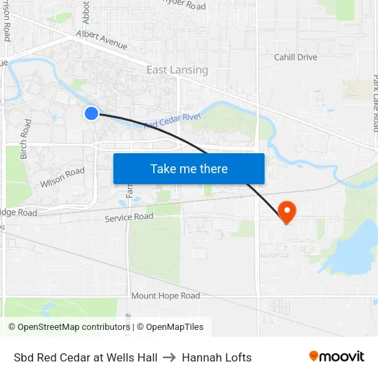 Sbd Red Cedar at Wells Hall to Hannah Lofts map