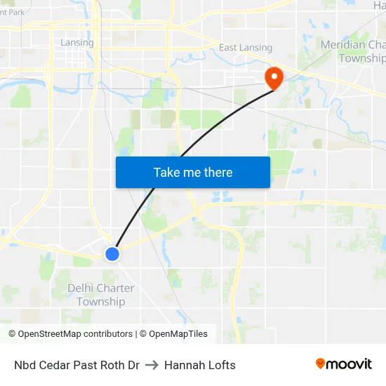 Nbd Cedar Past Roth Dr to Hannah Lofts map
