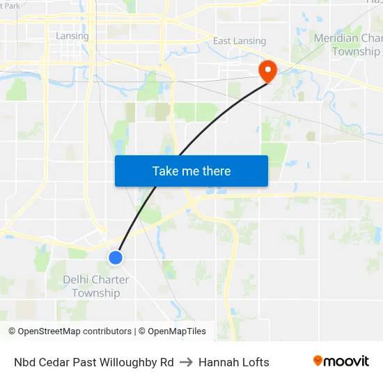 Nbd Cedar Past Willoughby Rd to Hannah Lofts map