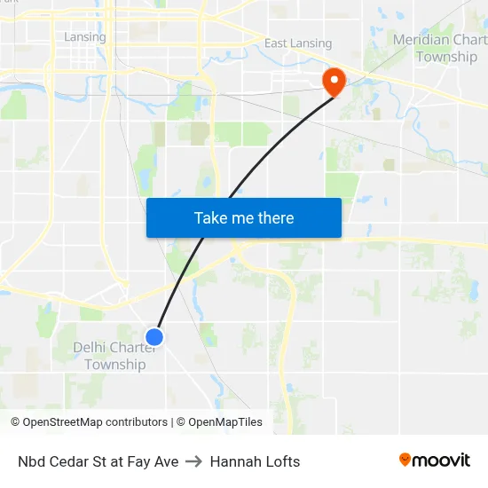 Nbd Cedar St at Fay Ave to Hannah Lofts map