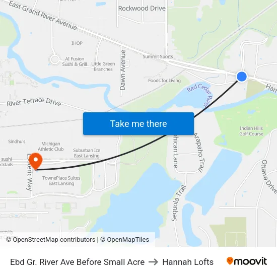 Ebd Gr. River Ave Before Small Acre to Hannah Lofts map