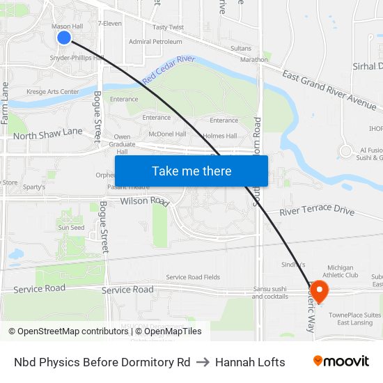 Nbd Physics Before Dormitory Rd to Hannah Lofts map