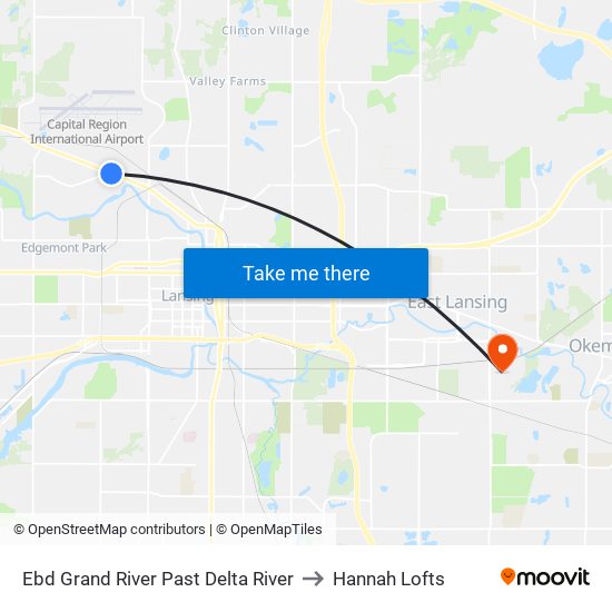 Ebd Grand River Past Delta River to Hannah Lofts map