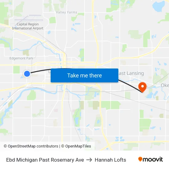 Ebd Michigan Past Rosemary Ave to Hannah Lofts map