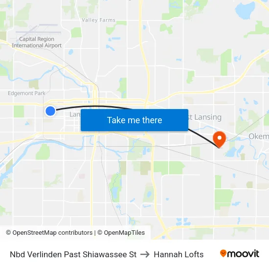 Nbd Verlinden Past Shiawassee St to Hannah Lofts map