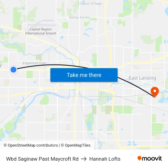 Wbd Saginaw Past Maycroft Rd to Hannah Lofts map