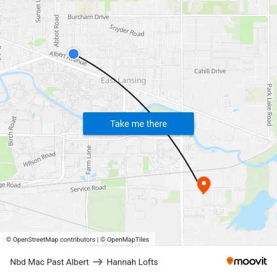 Nbd Mac Past Albert to Hannah Lofts map