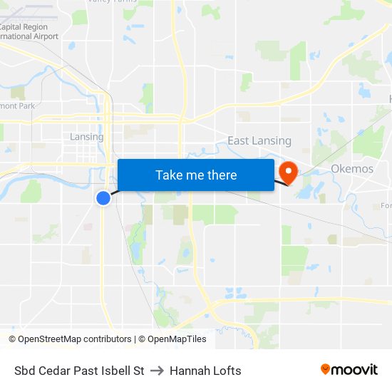 Sbd Cedar Past Isbell St to Hannah Lofts map