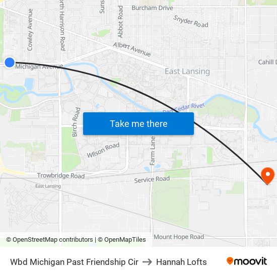 Wbd Michigan Past Friendship Cir to Hannah Lofts map