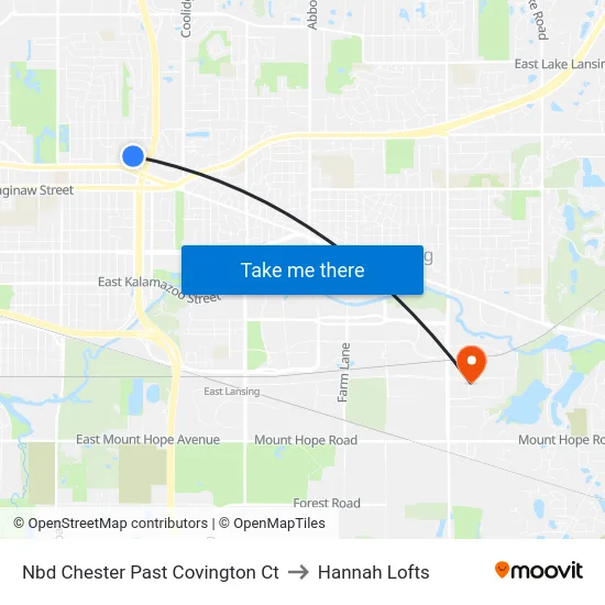Nbd Chester Past Covington Ct to Hannah Lofts map