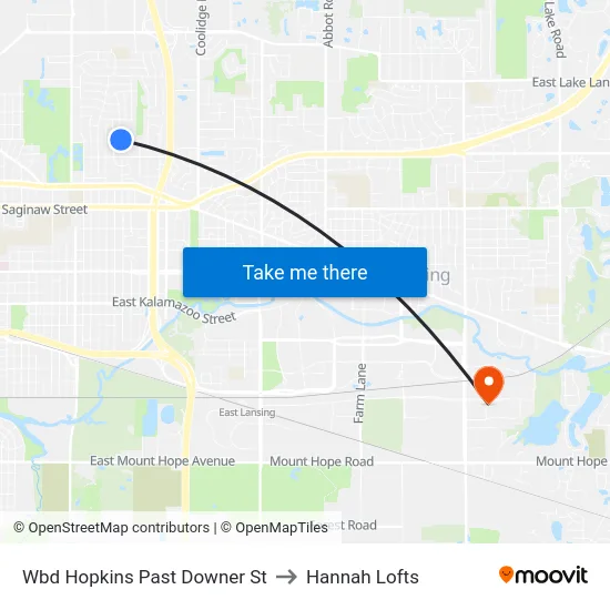 Wbd Hopkins Past Downer St to Hannah Lofts map
