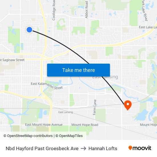 Nbd Hayford Past Groesbeck Ave to Hannah Lofts map