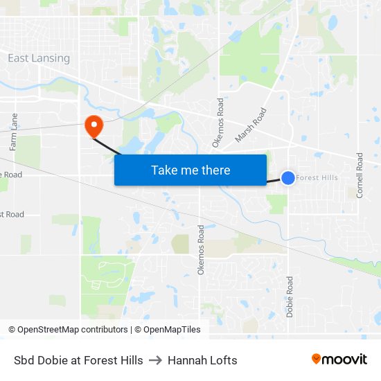 Sbd Dobie at Forest Hills to Hannah Lofts map