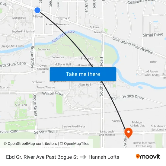 Ebd Gr. River Ave Past Bogue St to Hannah Lofts map
