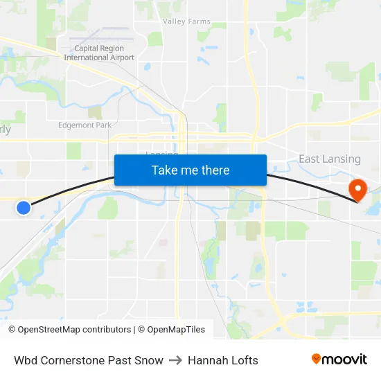 Wbd Cornerstone Past Snow to Hannah Lofts map
