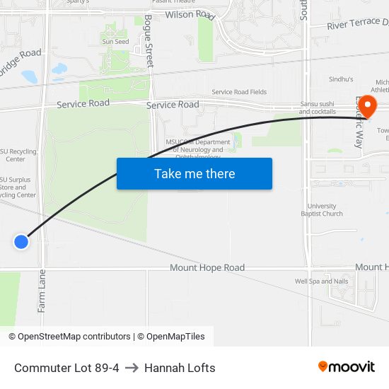 Commuter Lot 89-4 to Hannah Lofts map