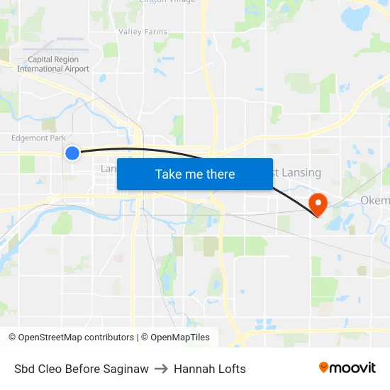 Sbd Cleo Before Saginaw to Hannah Lofts map