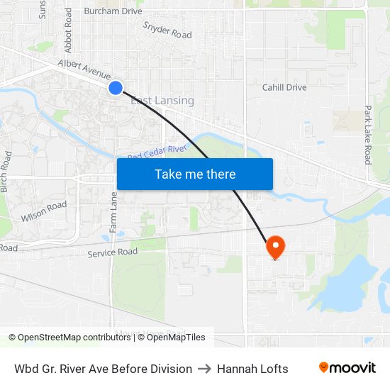 Wbd Gr. River Ave Before Division to Hannah Lofts map