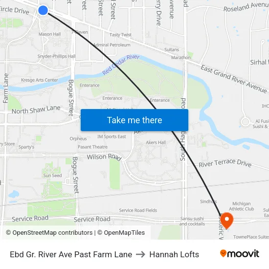 Ebd Gr. River Ave Past Farm Lane to Hannah Lofts map