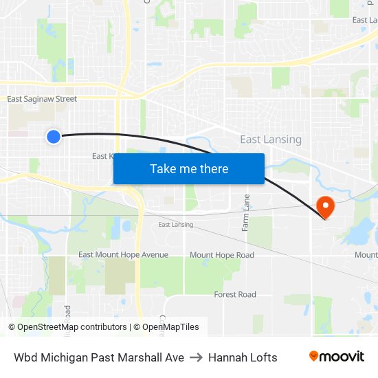 Wbd Michigan Past Marshall Ave to Hannah Lofts map