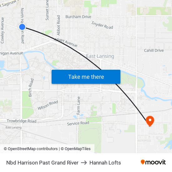 Nbd Harrison Past Grand River to Hannah Lofts map