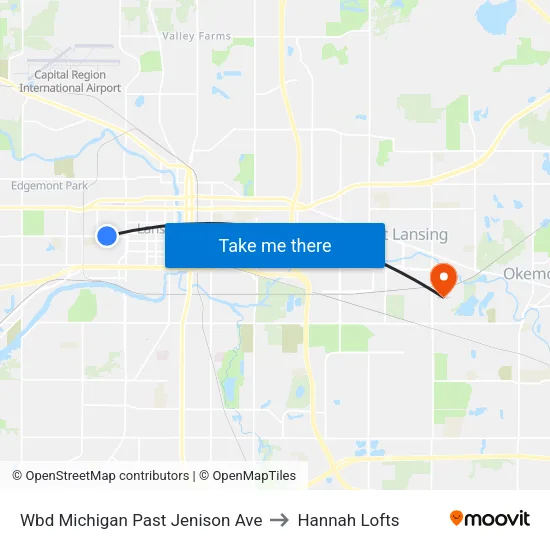 Wbd Michigan Past Jenison Ave to Hannah Lofts map
