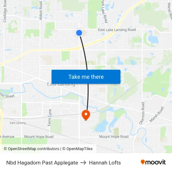 Nbd Hagadorn Past Applegate to Hannah Lofts map