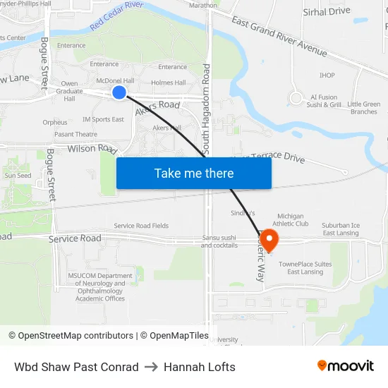 Wbd Shaw Past Conrad to Hannah Lofts map