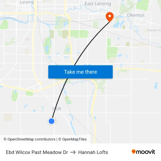 Ebd Wilcox Past Meadow Dr to Hannah Lofts map