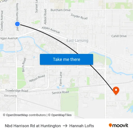Nbd Harrison Rd at Huntington to Hannah Lofts map