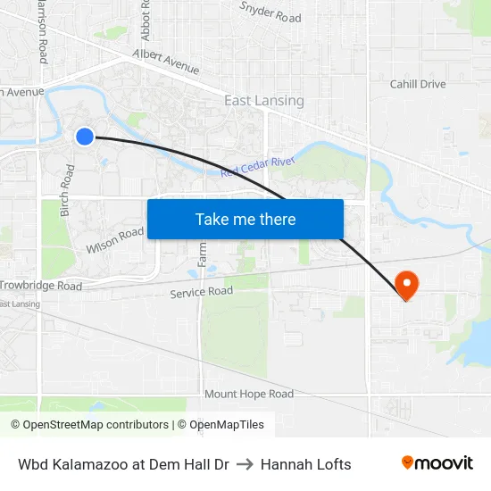Wbd Kalamazoo at Dem Hall Dr to Hannah Lofts map