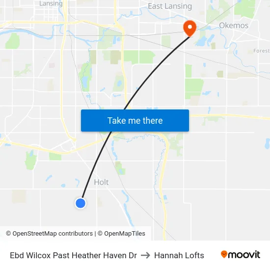 Ebd Wilcox Past Heather Haven Dr to Hannah Lofts map