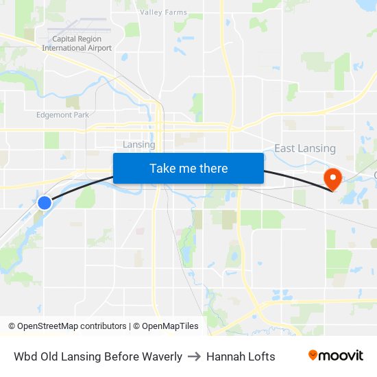 Wbd Old Lansing Before Waverly to Hannah Lofts map