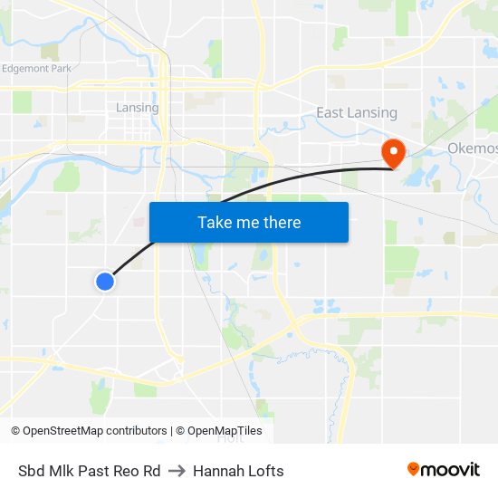 Sbd Mlk Past Reo Rd to Hannah Lofts map