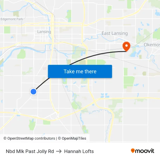 Nbd Mlk Past Jolly Rd to Hannah Lofts map