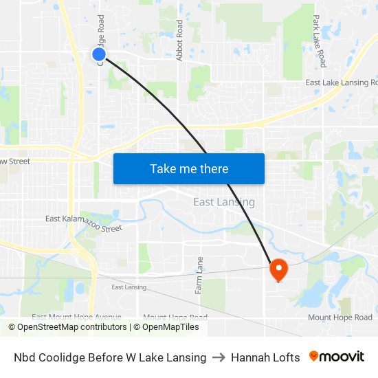 Nbd Coolidge Before W Lake Lansing to Hannah Lofts map