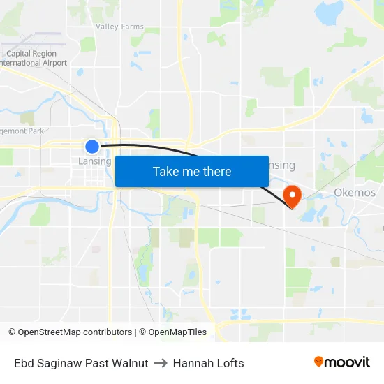 Ebd Saginaw Past Walnut to Hannah Lofts map