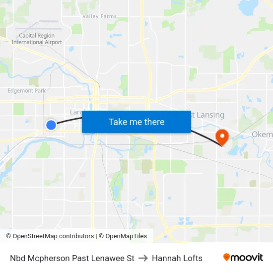Nbd Mcpherson Past Lenawee St to Hannah Lofts map