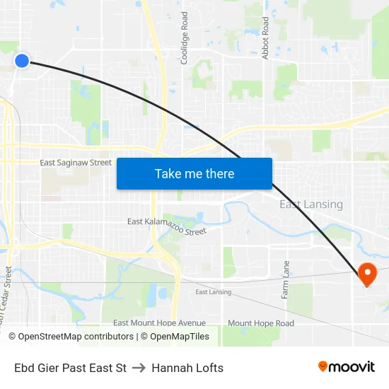 Ebd Gier Past East St to Hannah Lofts map