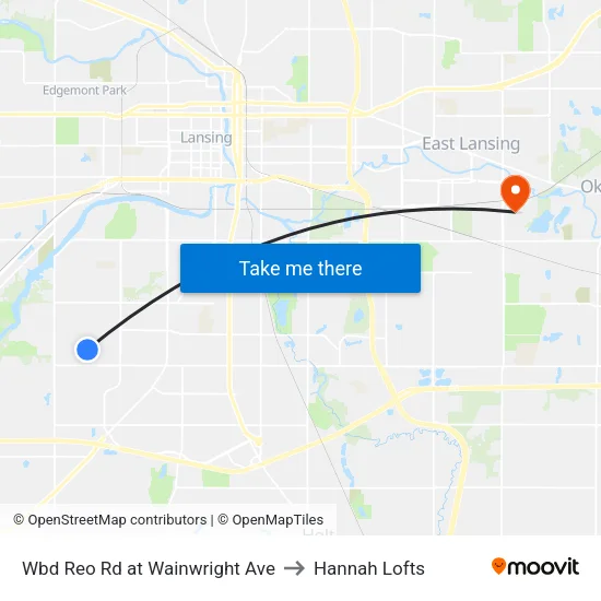 Wbd Reo Rd at Wainwright Ave to Hannah Lofts map