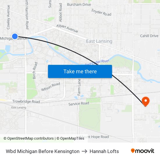 Wbd Michigan Before Kensington to Hannah Lofts map