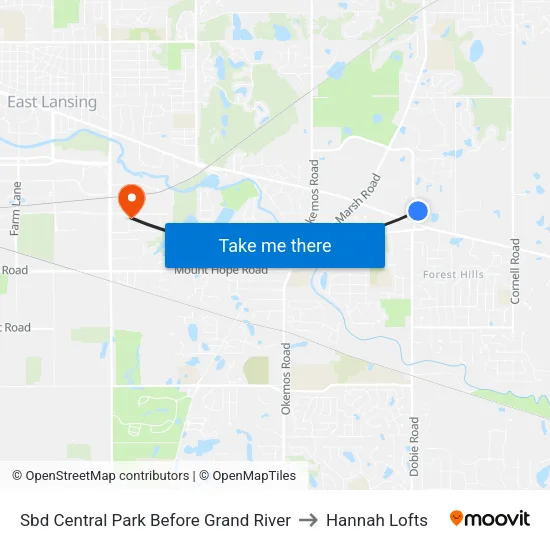Sbd Central Park Before Grand River to Hannah Lofts map